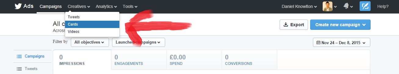 Twitter Lead Generation Card